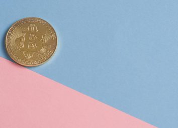 pièce sur fond bicolore