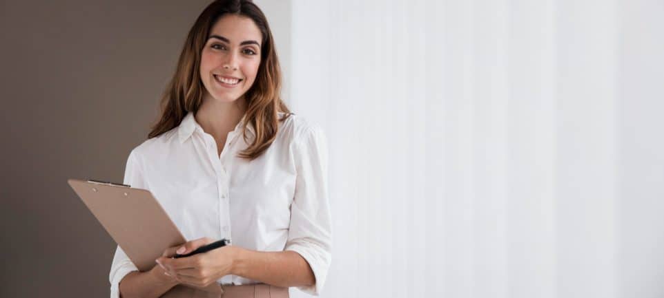 Femme d'affaires communication
